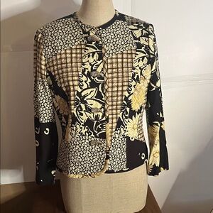 Joseph Ribkoff patchwork floral geometric jacket